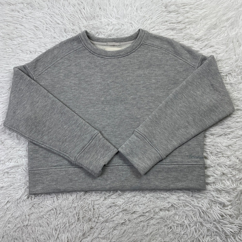 Smartwool Sweater Womens Large Gray French Terry Merino Wool Blend Crewneck L